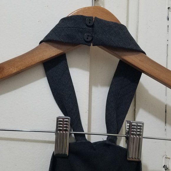 NWT PINSTRIPE GRAY MINI TIE DRESS - Picture 7 of 8